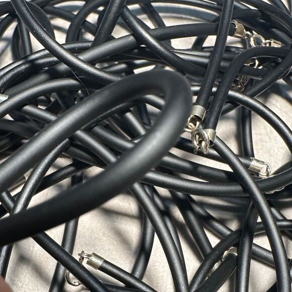 20” Black Cord Necklace - Unisex | 925 Silver Clasp | Minimalist | Great… - Picture 15 of 17